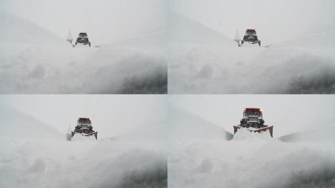 拖拉机用雪犁清扫积雪