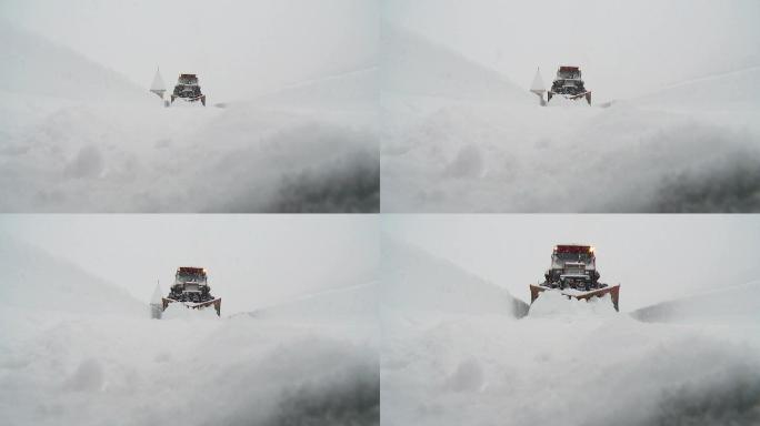 拖拉机用雪犁清扫积雪