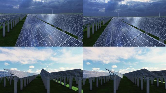 光伏新能源风能太阳能4K素材