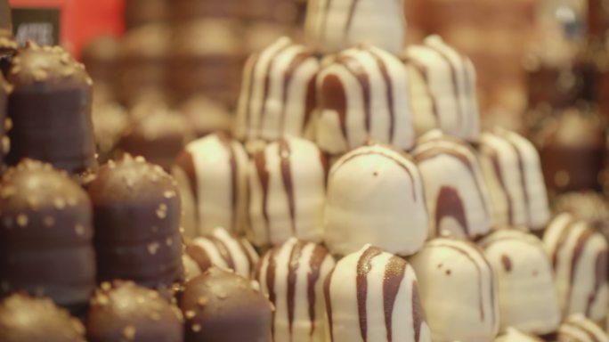 巧克力的特写镜头零食甜品食物展示