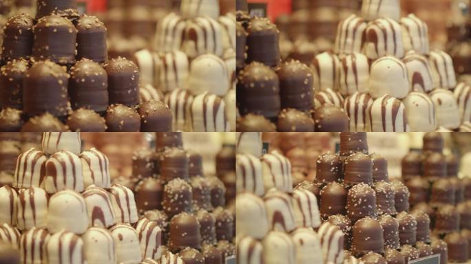 巧克力的特写镜头零食甜品食物展示