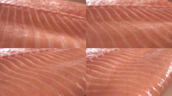 旋转鲑鱼烹饪食谱视频素材鱼类营养