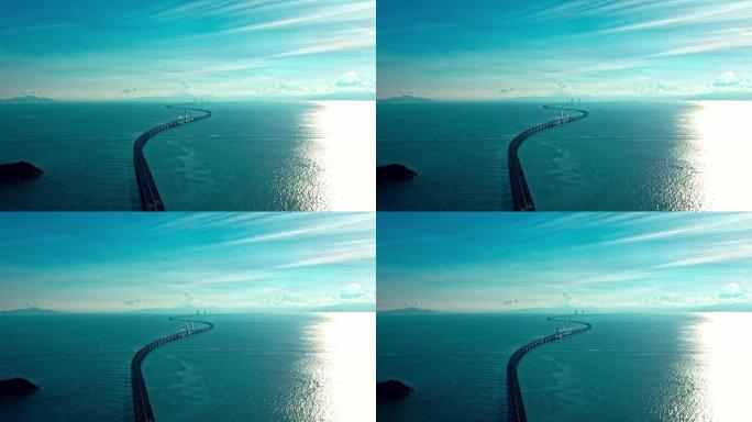 4k航拍港珠澳大桥城市地产片头科技空镜