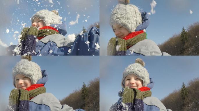 小孩玩雪环境玩耍美丽