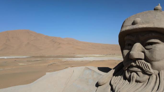 【4K】巴丹吉林沙漠成吉思汗像