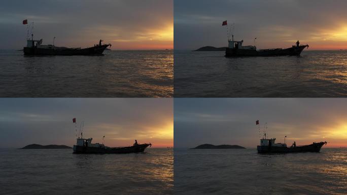 海边 渔船 日出 日落 赶海