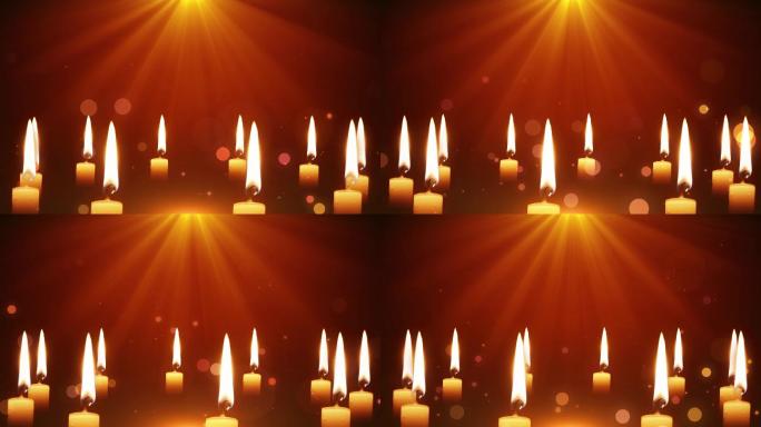 4K蜡烛烛光祈祷缅怀感恩悼念背景视频