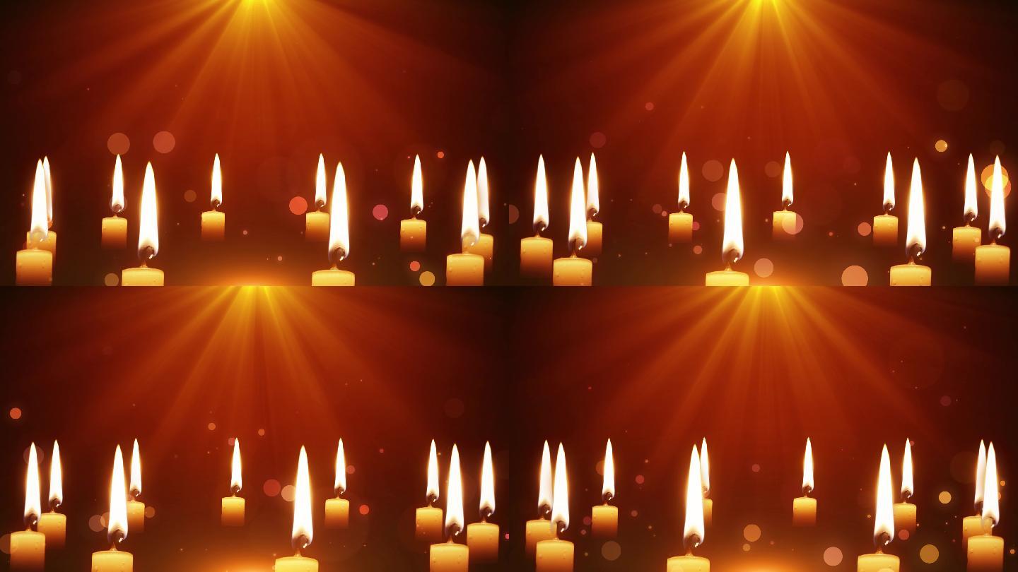 4K蜡烛烛光祈祷缅怀感恩悼念背景视频
