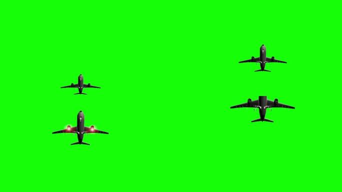 绿屏抠图 飞机飞过 飞机头顶飞过