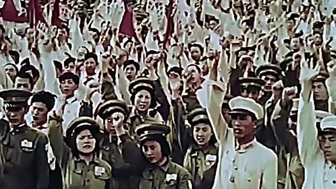 1950北京群众集会放飞和平鸽