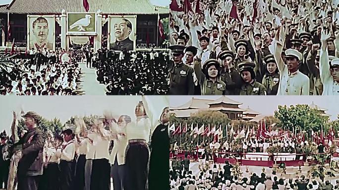 1950北京群众集会放飞和平鸽