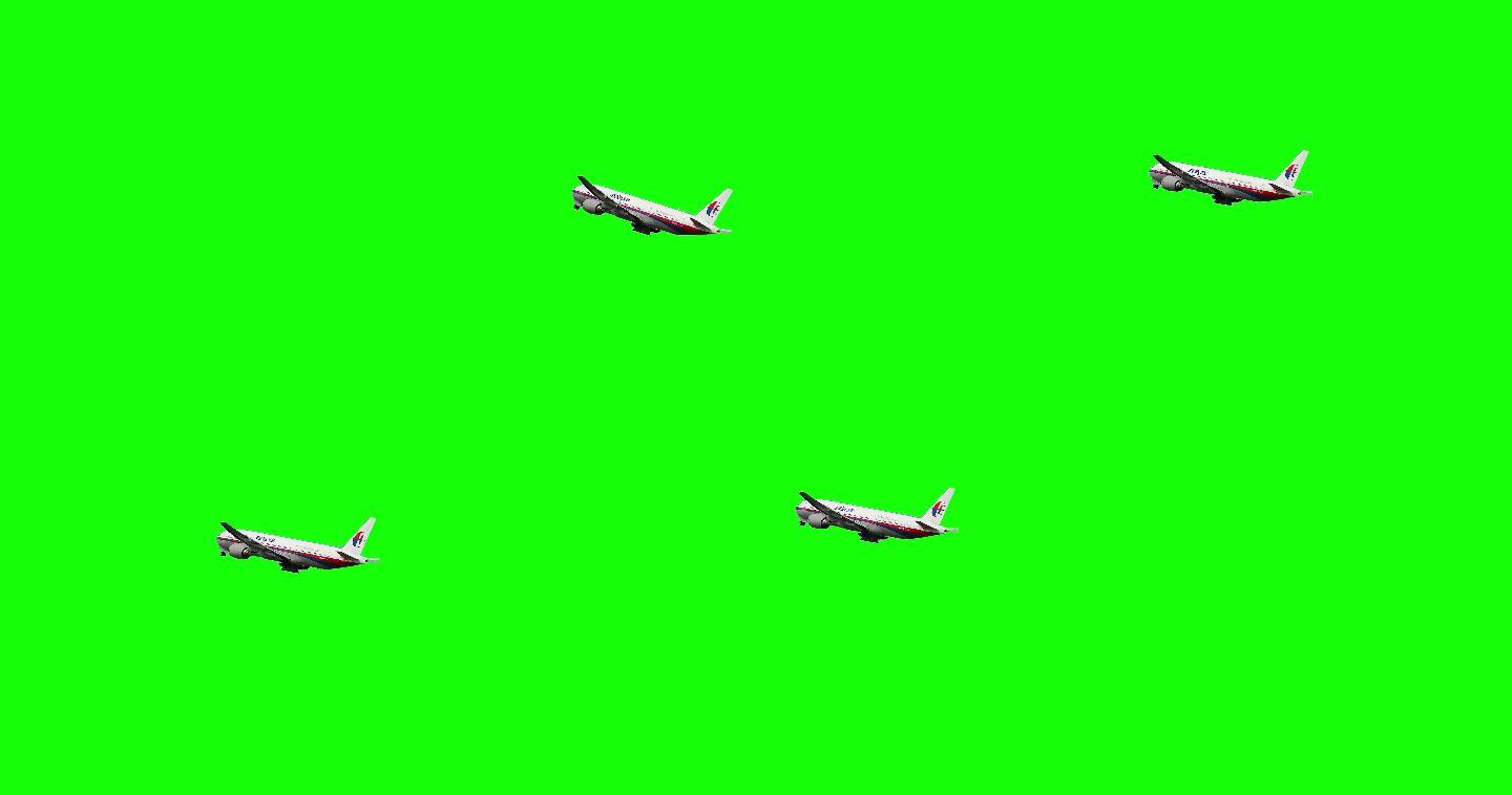 02绿屏抠图 飞机飞过 飞机通道，飞机
