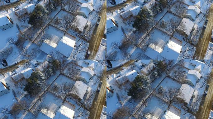 冬季社区航拍雪山雪域高原冰川雪地