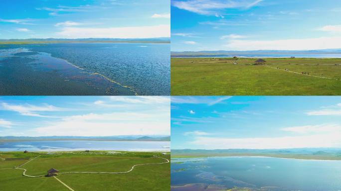 甘南境内尕海湖夏季4K航拍