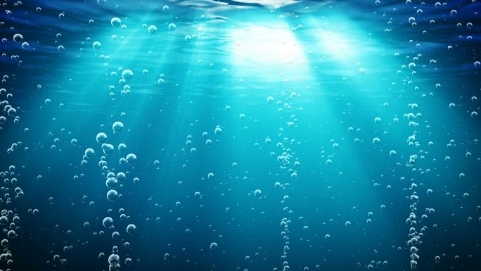 带气泡的水下海浪循环动画