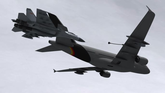 战斗机J15空中加油三维动画