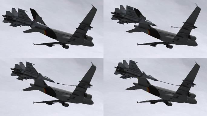 战斗机J15空中加油三维动画