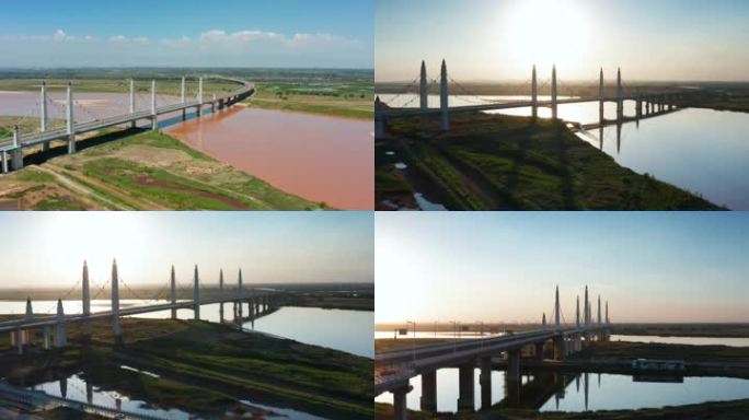 宁夏黄河大桥4K航拍