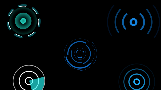 科技元素-wifi无线信号-扫描雷达AE