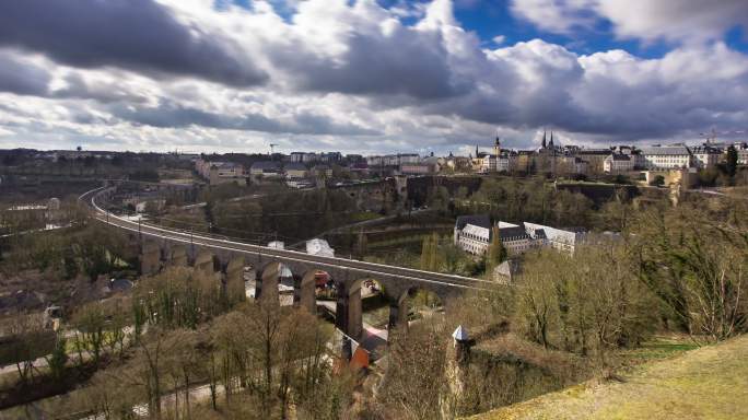 卢森堡城时间推移欧洲风光欧洲风景欧洲城镇