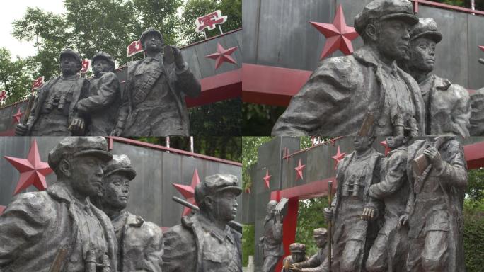 鄂豫皖苏区首府革命博物馆红军雕像近景