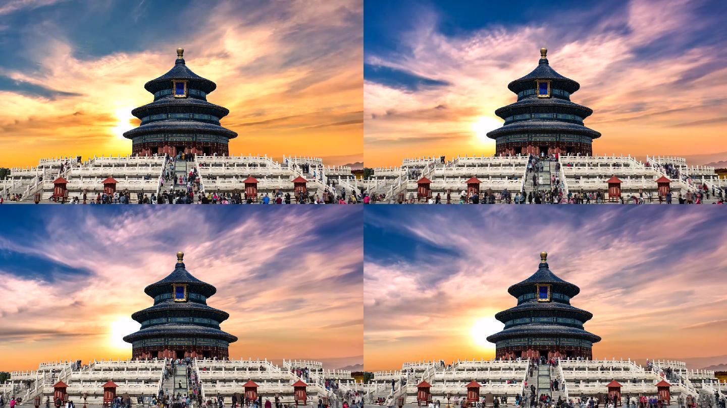 北京古建筑北京天坛延时摄影