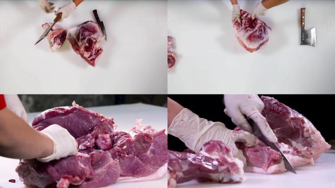 猪肉分割后腿肉细分割步骤F