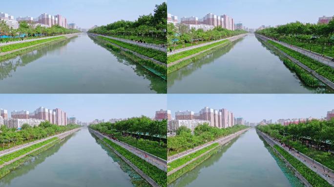 原创城市航拍大景郑州东风渠