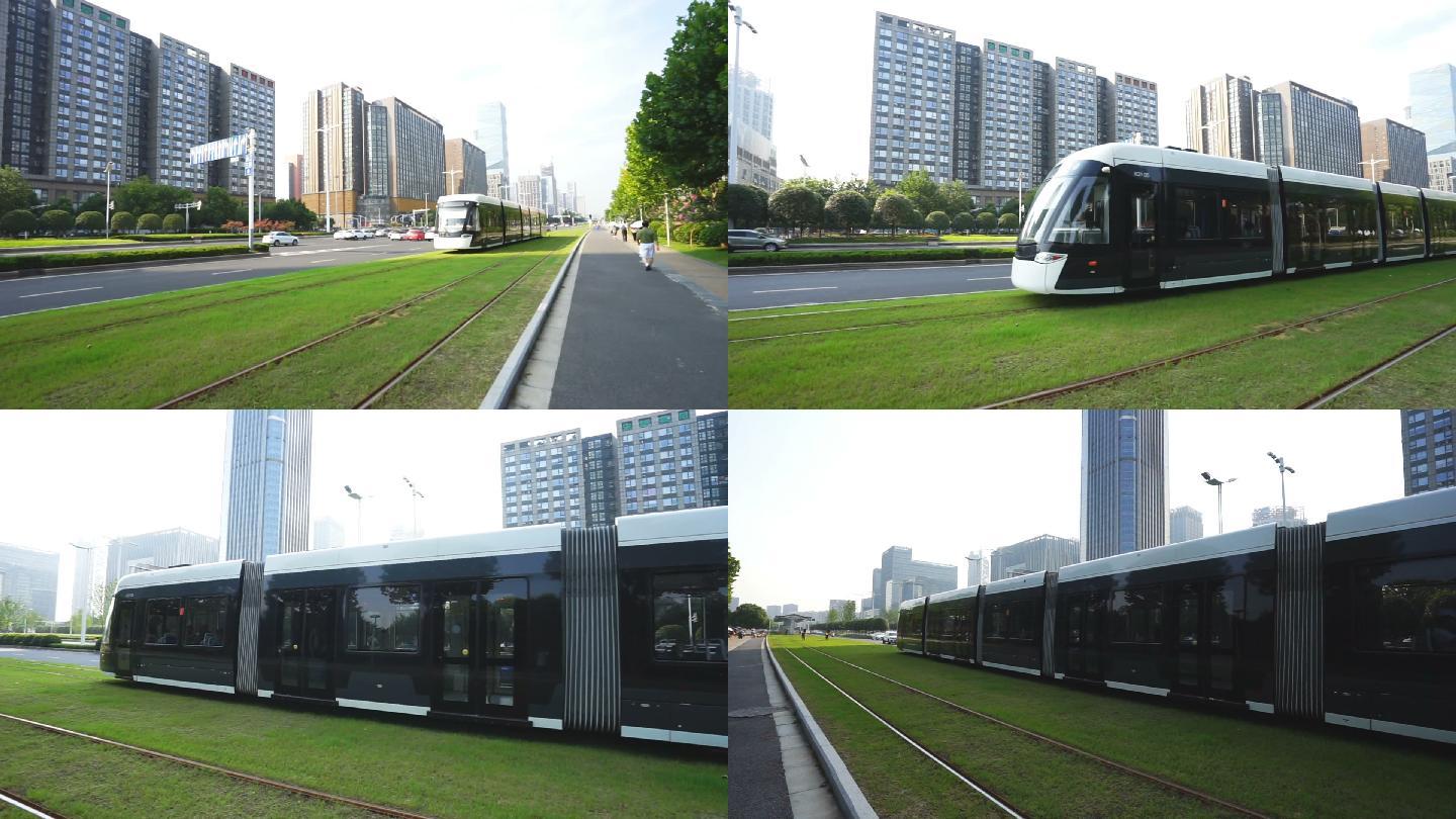 现代有轨电车在现代城市的中心城区行驶