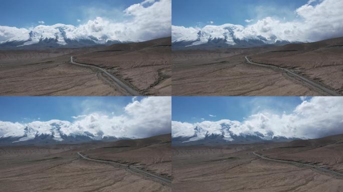 航拍新疆慕士塔格峰冰川
