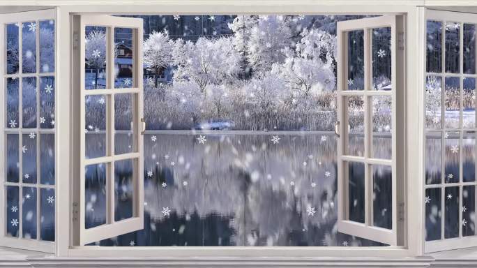 4K窗景雪景窗3840-无