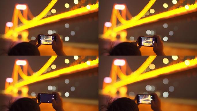 4K鹦鹉洲大桥手机拍照梦幻光斑