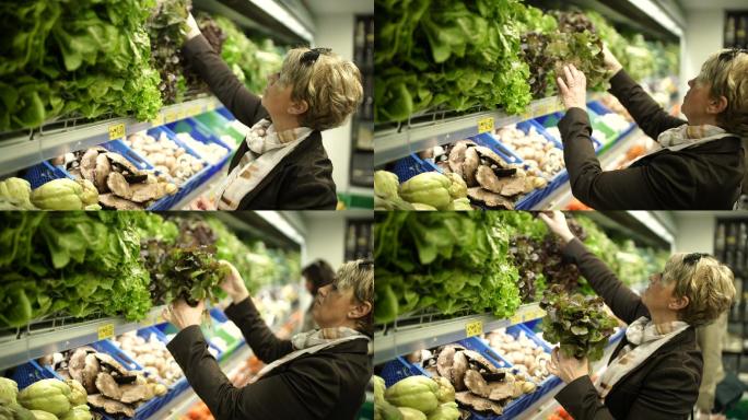 超市的新鲜绿色蔬菜