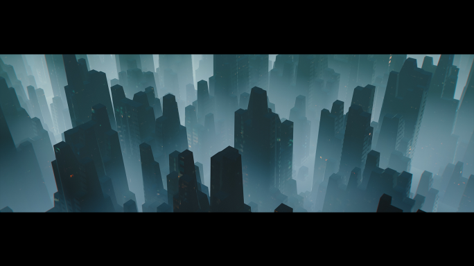 【视频素材】4K雾霾都市群背景循环