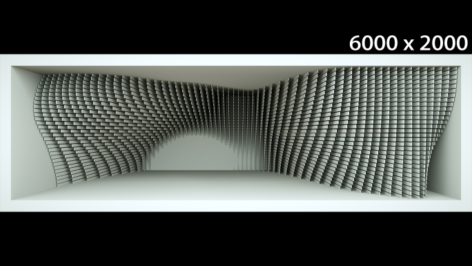【裸眼3D】白色空间矩阵艺术波形起伏曲线