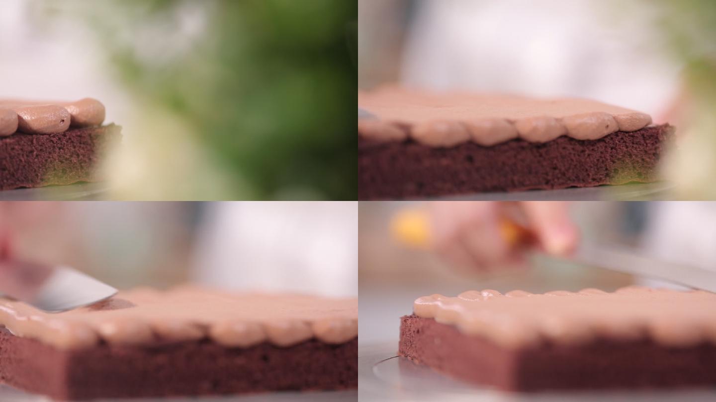 裱花制作奶油生巧巧克力蛋糕 (8)