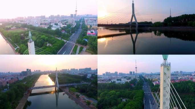 魅力中国 夕阳下的漯河澧河桥