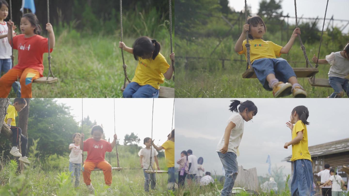 小孩玩耍小孩游戏，童年乐趣，无忧无虑