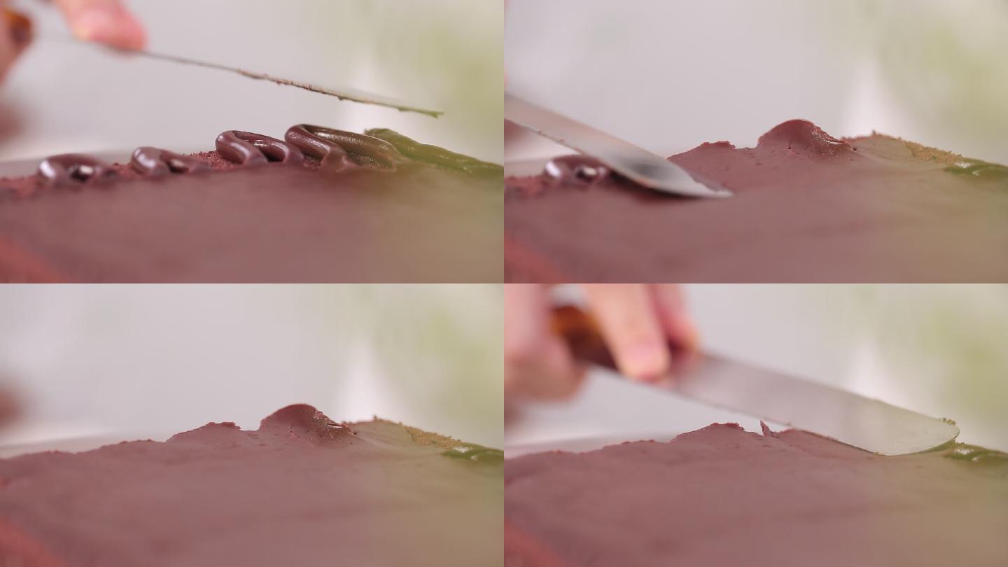 裱花制作奶油生巧巧克力蛋糕 (3)