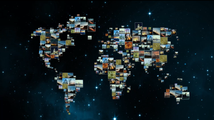 世界地图汇聚logo