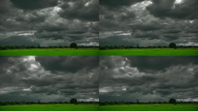 农场上空的乌云延时摄影