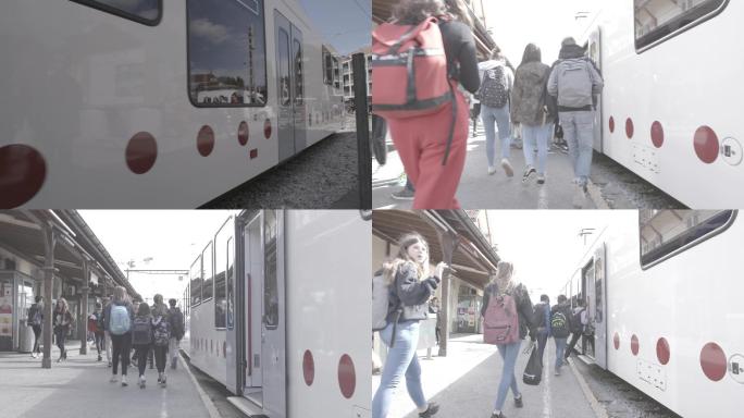 原创高清实拍瑞士城市交通轨道列车
