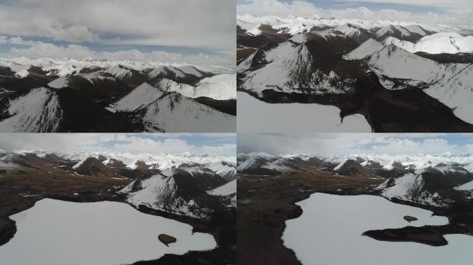 连绵雪山风景实拍视频