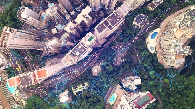 智慧城市全球通信计算机网络摩天楼