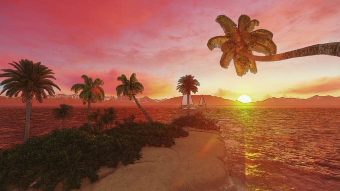 大海椰岛日落
