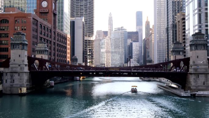 芝加哥河滨步道景观