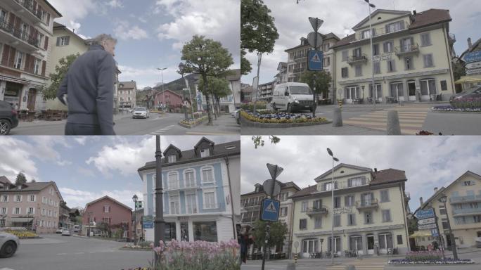 原创高清实拍美丽的瑞士小城街景