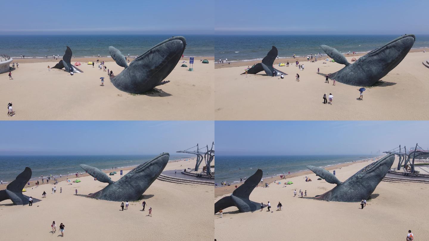 烟台金沙滩鲸鱼雕塑