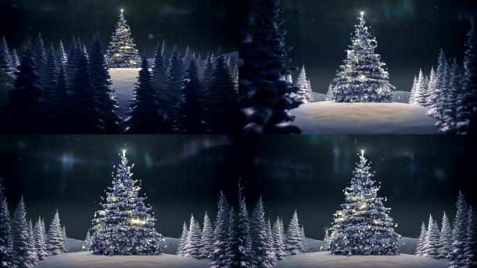 圣诞树圣诞夜平安夜冬天下雪