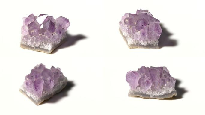紫水晶簇矿物石旋转样品